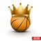 Basketball ball with royal crown