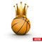 Basketball ball with royal crown of queen