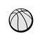 Basketball ball. Sports equipment for athletes. Isolated on white background. Symbol, icon. Monochrome Illustration