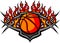 Basketball Ball Template with Flames Image