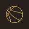 Basketball Ball vector concept linear golden icon or logo