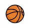 Basketball ball vector icon. Basket ball logo illustration flat isolated design orange minimal symbol