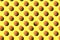 Basketball balls seamless pattern on yellow background