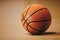 Basketball on basketball parquet floor. Sport background