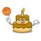 With basketball birthday cake character cartoon