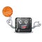 With basketball button D on a computer mascot