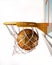 Basketball centering the basket, close up view.