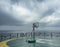 Basketball court backboard on helideck in seismic vessel ship in Andaman Sea