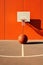 A basketball court and basket ball vintage atmosphere. Generative Ai