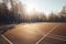 Basketball court outdoor sunny. Generate Ai