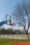 Basketball court with red playground