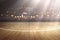 Basketball court with wooden floor and tribune