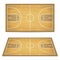 Basketball court with wooden floor. View from above and perspective, isometric view.