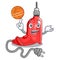 With basketball electric drill in the cartoon shape