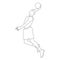 Basketball. Empty contour silhouette of a basketball player with a ball