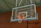 Basketball equipment on an indoor court