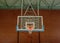 Basketball equipment on an indoor court