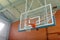 Basketball equipment on an indoor court