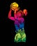 Basketball Female Player Action Cartoon Sport
