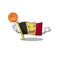 With basketball flag belgium character shaped the mascot