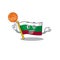 With basketball flag bulgarian hoisted on cartoon pole