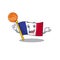 With basketball flag france fluttered on character pole