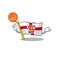 With basketball flag guernsey isolated in the mascot