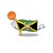 With basketball flag jamaica isolated with the cartoon