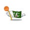 With basketball flag pakistan cartoon hoisted on pole