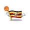 With basketball flag uganda flew the character pole