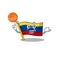 With basketball flag venezuela with the cartoon shape