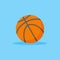Basketball flat style icon. Orange ball vector illustration.