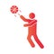 Basketball game, player throws ball recreation sport gradient style icon