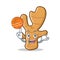 With basketball ginger character cartoon style