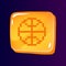 Basketball glossy ui button with pixelated icon