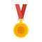 Basketball gold medal icon, flat style