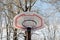 Basketball ground fallen asleep by a snow