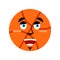 Basketball happy Emoji. Ball merry emotion isolated