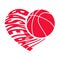 Basketball in heart 1