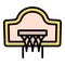 Basketball home basket icon, outline style