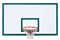 Basketball hoop cage isolated backboard closeup