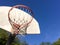 Basketball hoop with net outdoor