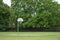 Basketball hoop with net on an outdoor basketball court