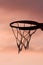 Basketball hoop in sunset