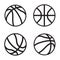 Basketball icon in four variations. Vector eps 10.