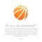 Basketball icon. Orange basketball ball