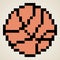 Basketball icon with pixel art design