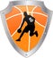 Basketball icon shield