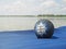 Basketball on an inflatable mattress.