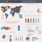 Basketball infochart or infographic template with segmented circle and linear